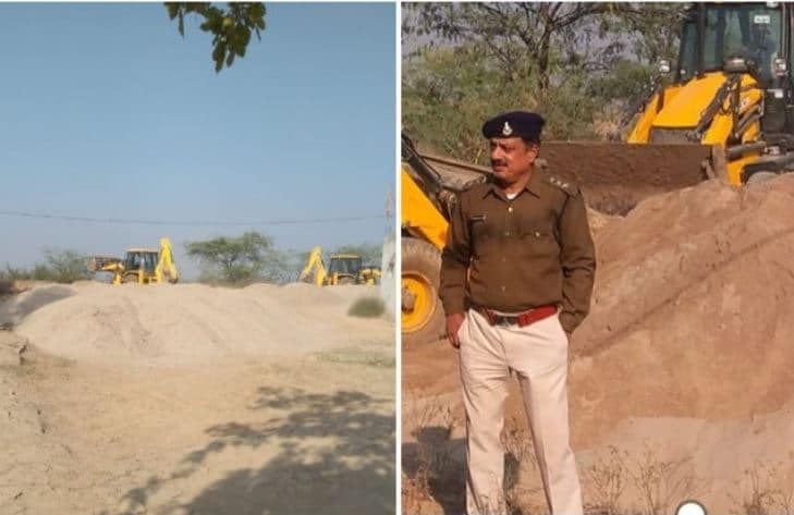 एसपी की बड़ी कार्रवाई, लाखों रुपए की डंप रेत को किया नष्ट