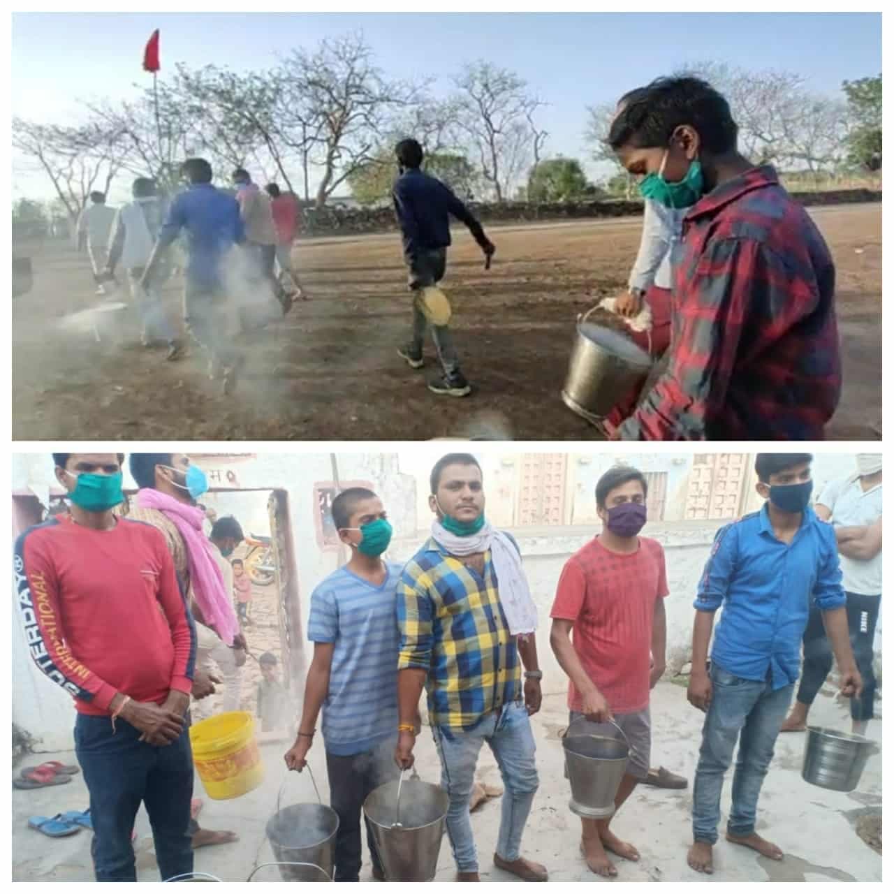 गोबर स्नान के बाद अब बाल्टी यज्ञ, कोरोना भगाने के लिए हुआ हवन, मास्क और डिस्टेंसिंग भूले लोग