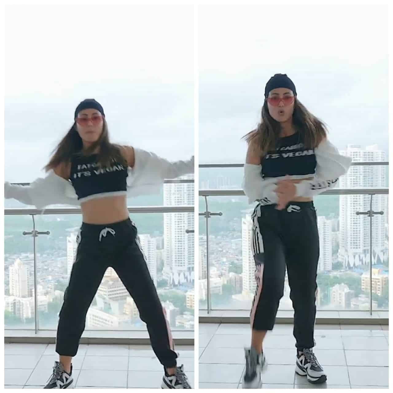 देखिये हिना खान की रॉकिंग स्टाइल, बालकनी में किया Dance