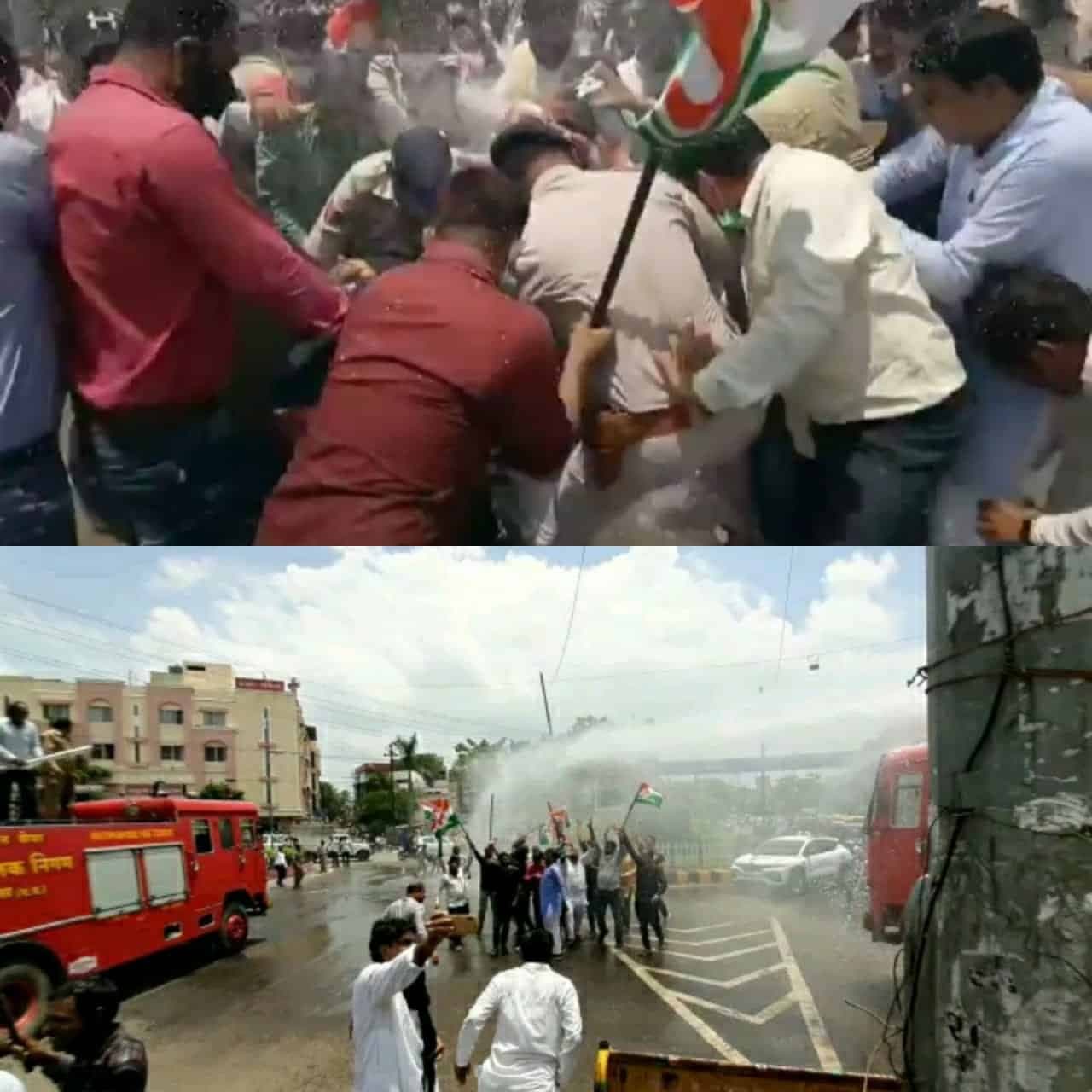 दिग्विजय सिंह पर FIR के विरोध में कांग्रेस का प्रदर्शन, पुलिस से झूमाझटकी