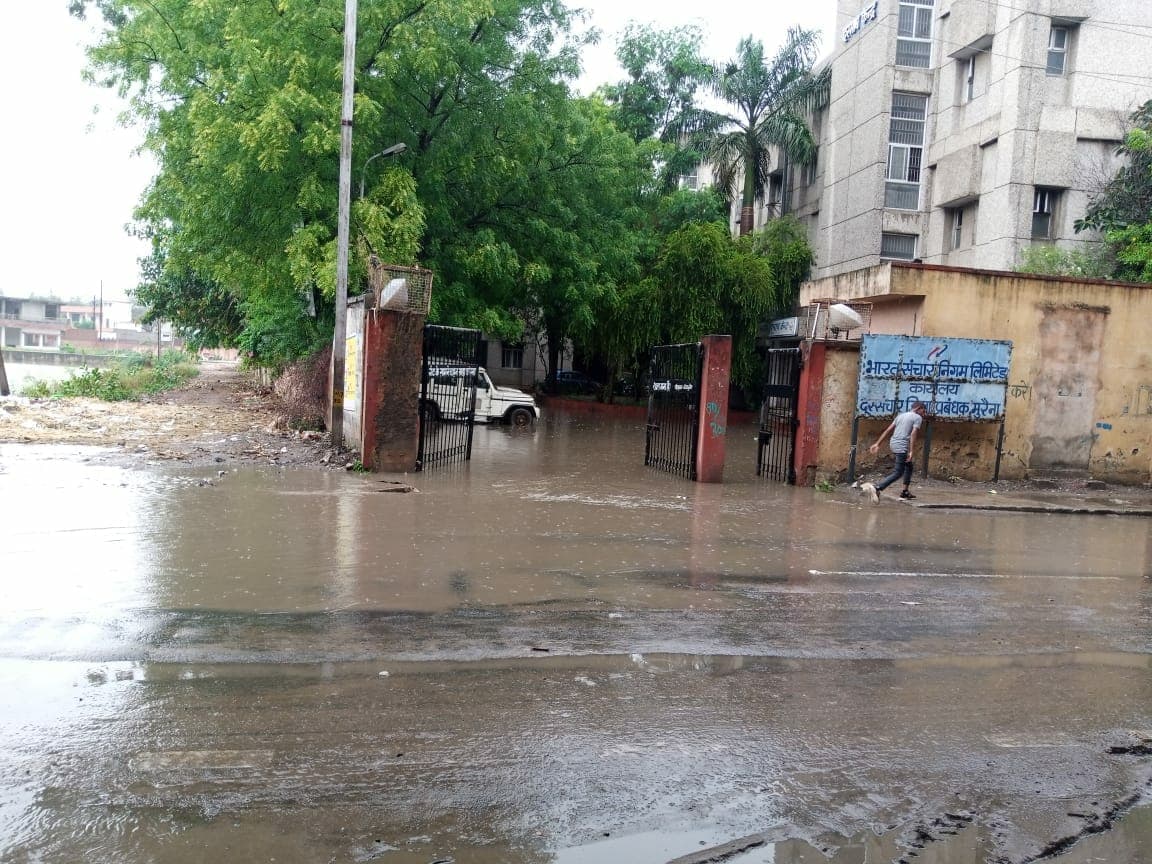 Morena News : बारिश में सड़कें बनी तालाब मेंढक आये बाहर, जगह जगह गंदगी व जाम
