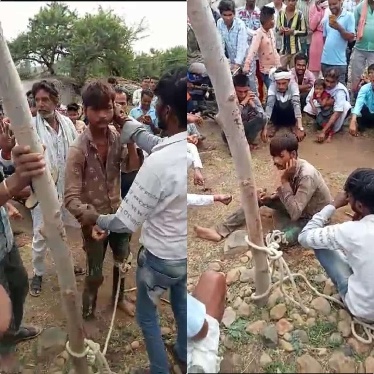 राजगढ़ में बकरी चोरी के आरोप में युवक को ग्रामीणों ने रस्सी से बांधकर पीटा, वीडियो वायरल !