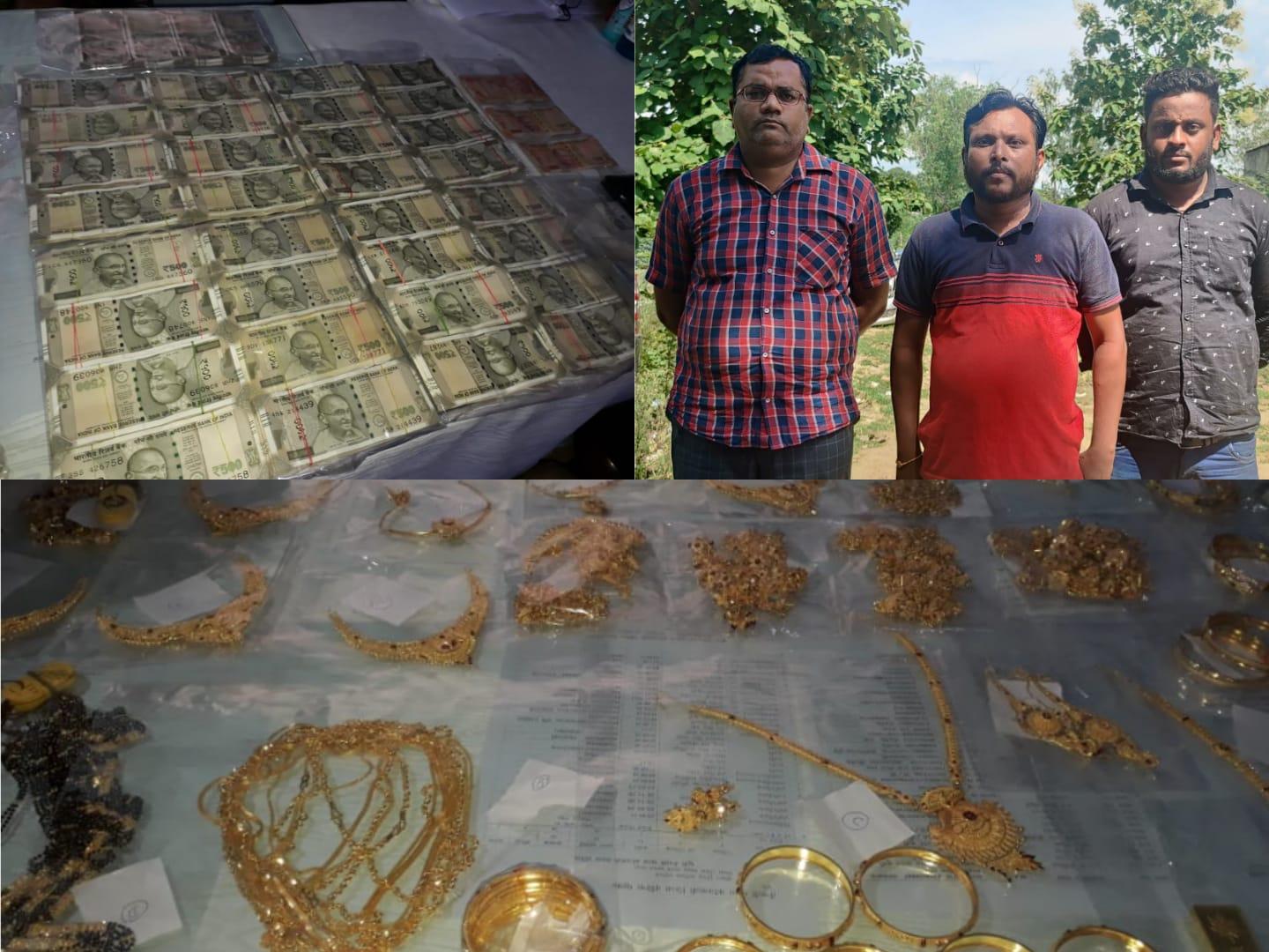 दतिया पुलिस की कार्रवाई, चेकिंग के दौरान 1 किलो 465 ग्राम सोने के आभूषण और 9 लाख रुपए जब्त, 3 गिरफ्तार