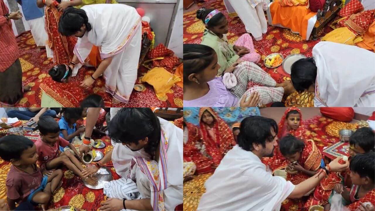 पांव पखारे, चुनरी ओढ़ाई, तिलक लगाकर बागेश्वर महाराज धीरेंद्र कृष्ण शास्त्री ने किया कन्या पूजन