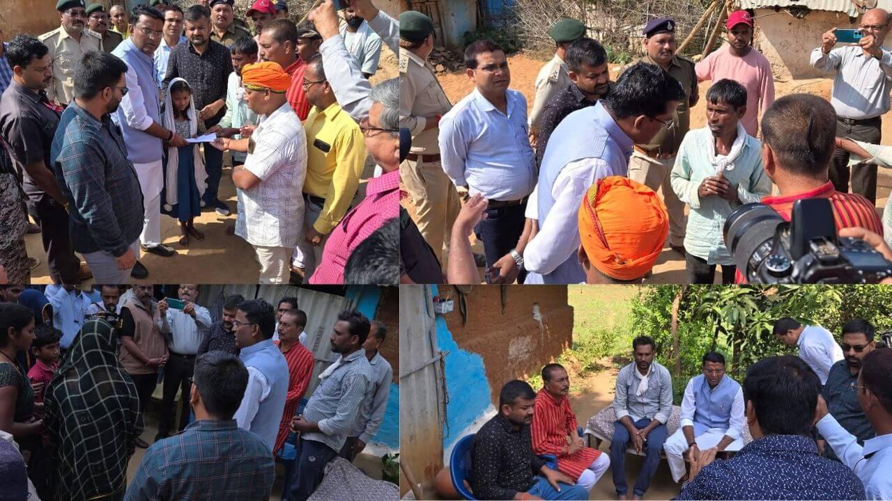 उमरिया में जंगली हाथियों के हमले से 2 की मौत, वन मंत्री ने परिजनों से की मुलाकात, दिया मुआवजा