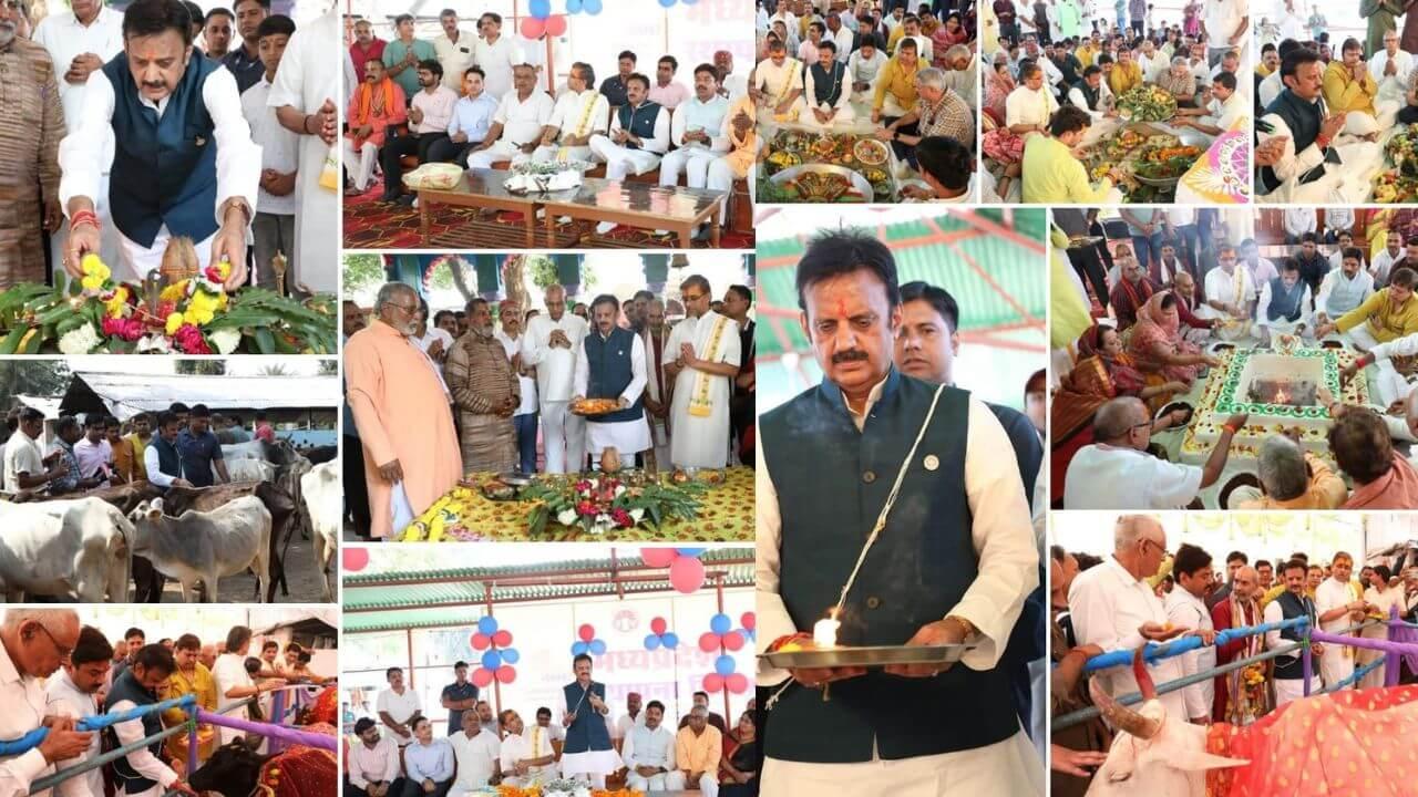 रीवा में आयोजित गोवर्धन पूजा में डिप्टी सीएम ने की शिरकत, लोगों को दी त्यौहार की बधाई