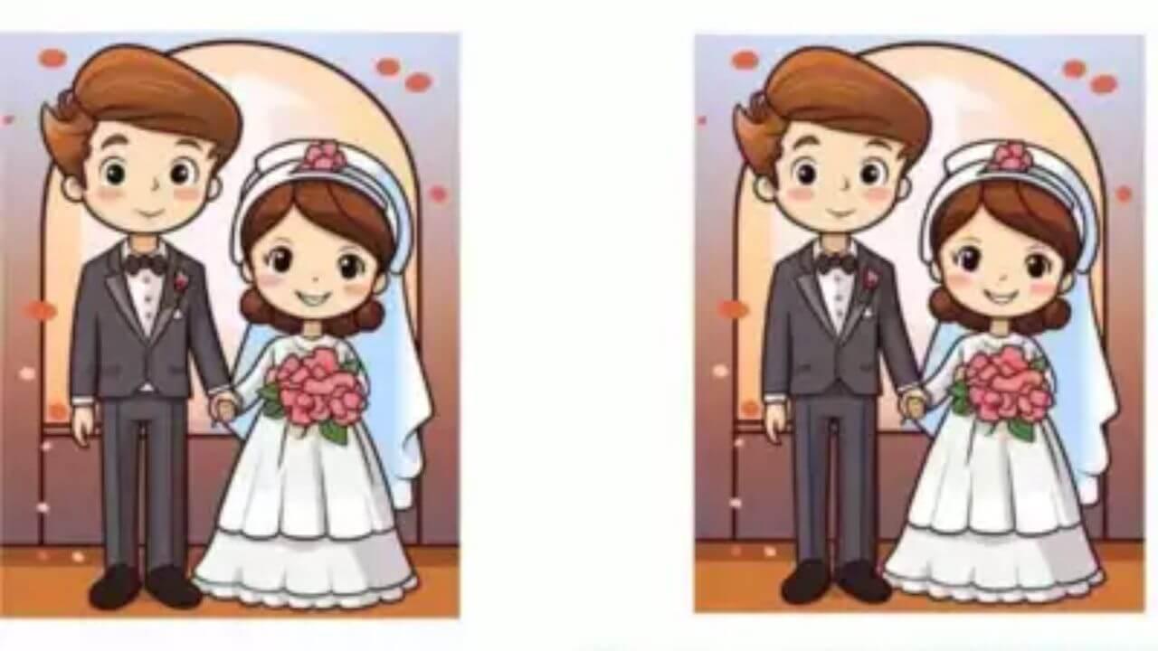 शादी की तस्वीर में छुपे हैं 3 दिलचस्प अंतर, क्या आप ढूंढ पाएंगे?