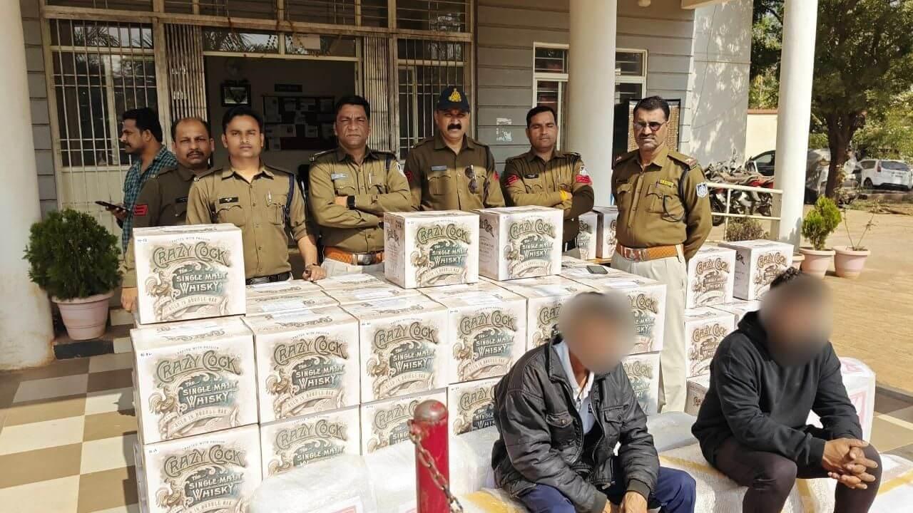 आगर मालवा पुलिस की कार्रवाई, 94 लाख की अवैध शराब जब्त, 2 तस्कर गिरफ्तार