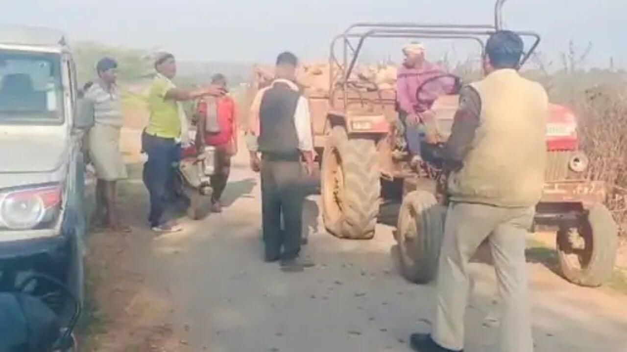 सीधी पुलिस की कार्रवाई, अवैध पत्थर से भरा ट्रैक्टर जब्त, जांच जारी