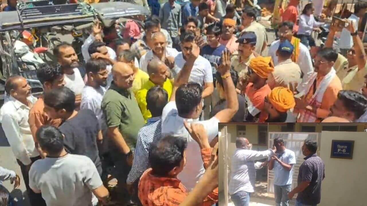 घंटाघर से भगवा झंडे उतरवाने से भड़के हिन्दू संगठन, दमोह नगर पालिका सीएमओ का मुंह काला किया