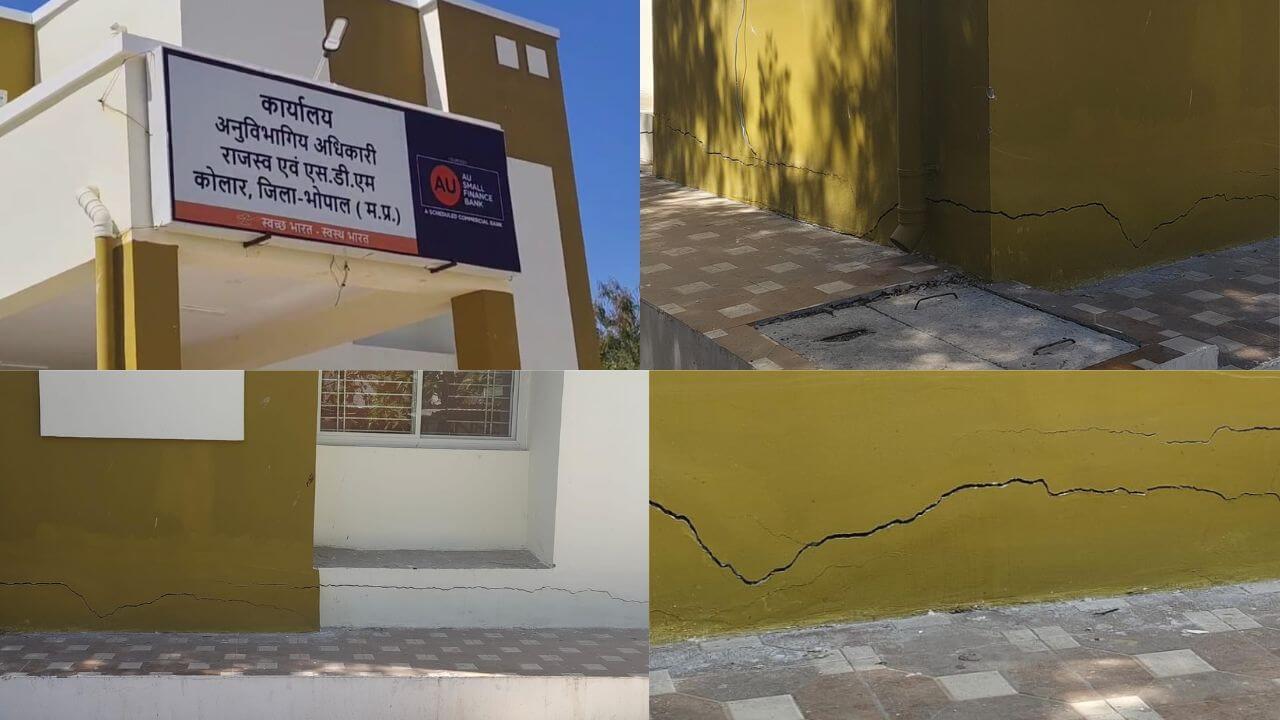 उद्घाटन से पहले ही कोलार तहसील की नव निर्मित बिल्डिंग में दरार, कांग्रेस ने लगाये भ्रष्टाचार के आरोप