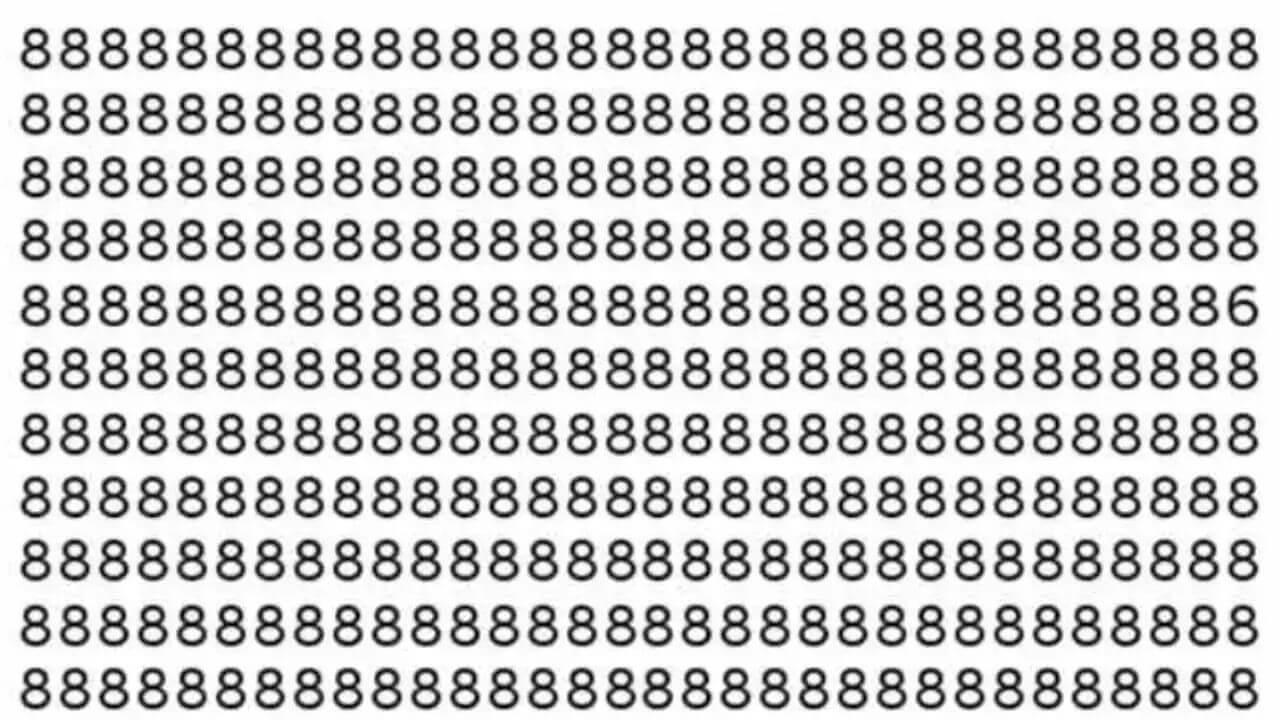 दिमागी कसरत के लिए तैयार! 8 की भीड़ में छिपा है 6 नंबर, क्या आप ढूंढ पाएंगे?