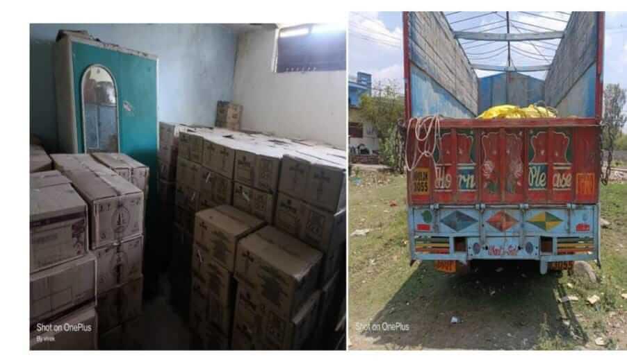 भोपाल की खजूरी पुलिस ने पकड़ी अवैध शराब, ट्रक समेत 55 लाख का समान जब्त