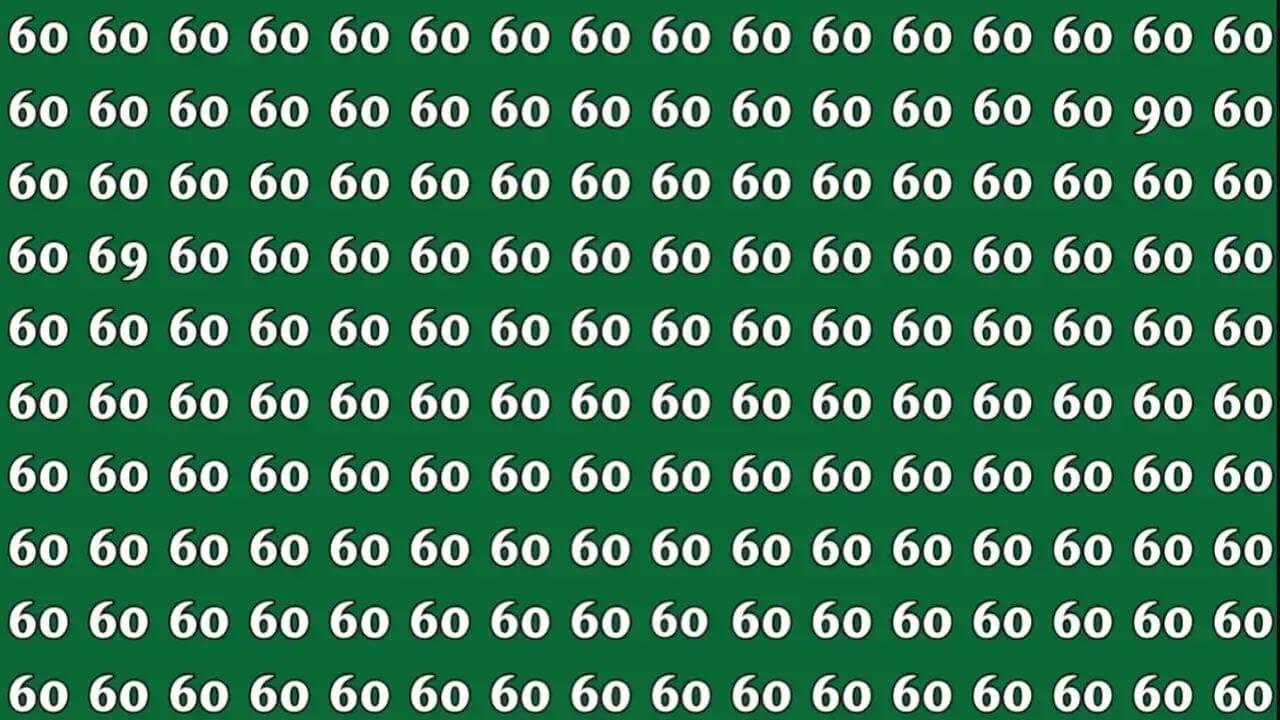 60 की भीड़ में छिपा है 90 और 69, 5 सेकंड में ढूंढ लिया तो आप जीनियस!