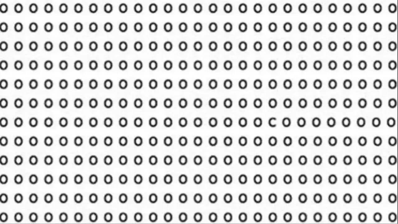 10 सेकंड में O के बीच छिपा C ढूंढो, सिर्फ जीनियस ही कर पाएंगे हल