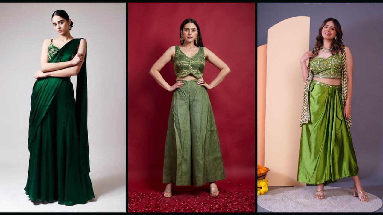 सावन थीम किटी पार्टी में लगेंगी सबसे अलग, पहनें ये इंडो वेस्टर्न आउटफिट्स