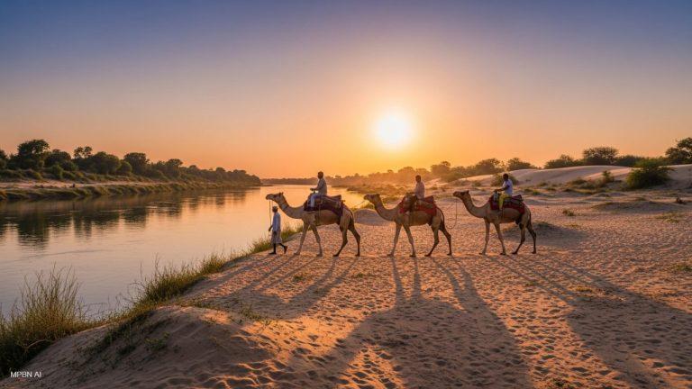 भिंड में रेगिस्तान जैसा मज़ा! चंबल किनारे शुरू हुई ऊंट सफारी, मात्र इतने रुपये में उठायें लुत्फ़