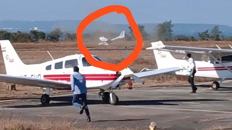 सागर में ट्रेनर एयरक्राफ्ट क्रैश: ढाना हवाई पट्टी पर लैंडिंग के वक्त हादसा, पायलट सुरक्षित; दो दिन में दूसरी घटना
