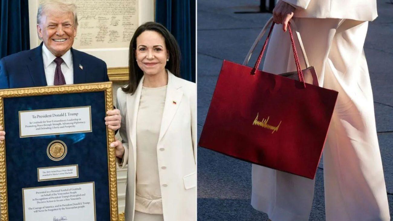 ट्रंप को दिया नोबेल मेडल, बदले में मिला लाल थैला, वेनेजुएला की नेता मरिया मचाडो की व्हाइट हाउस में क्या हुई डील?