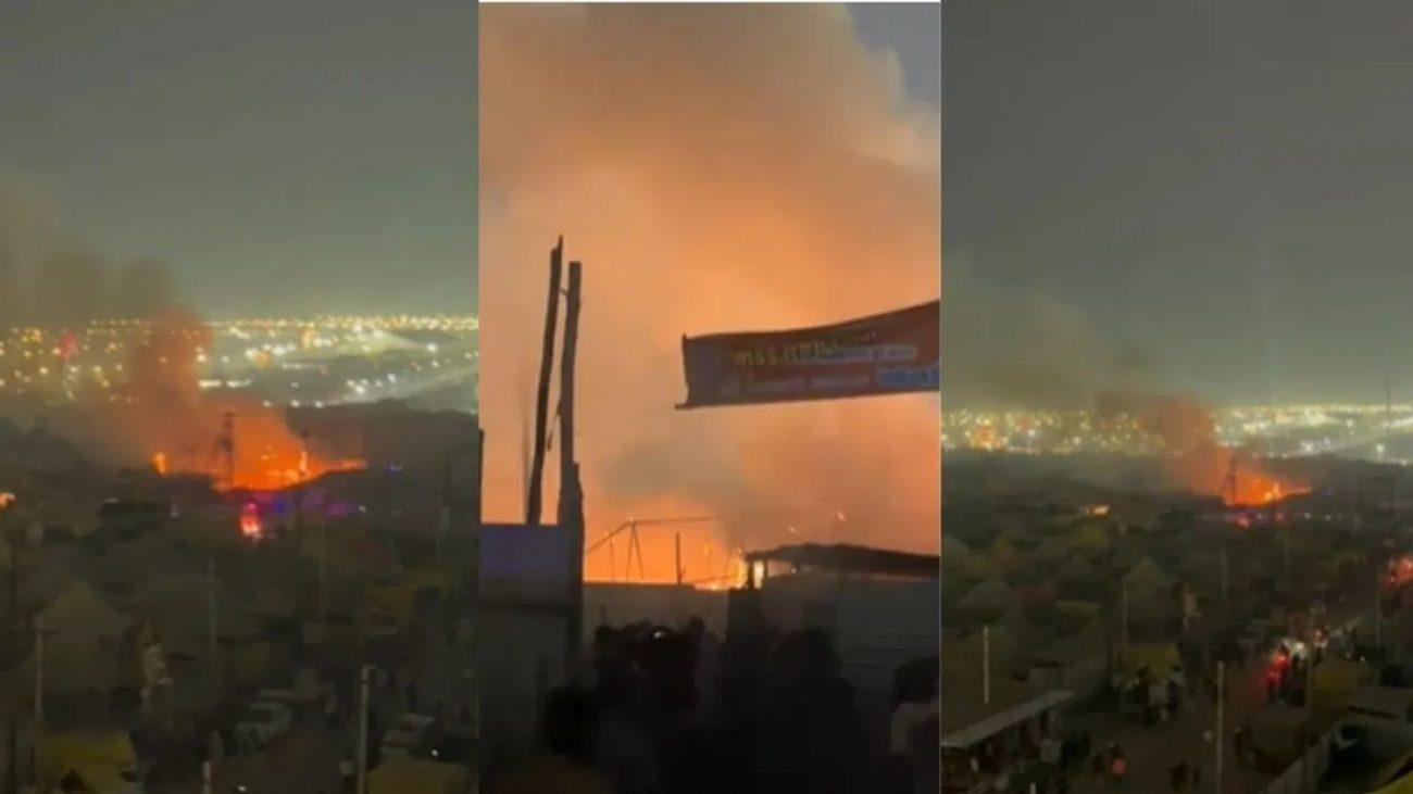 प्रयागराज माघ मेले में 24 घंटे में आग की दूसरी बड़ी घटना, ब्रह्माश्रम शिविर के 2 टेंट जले