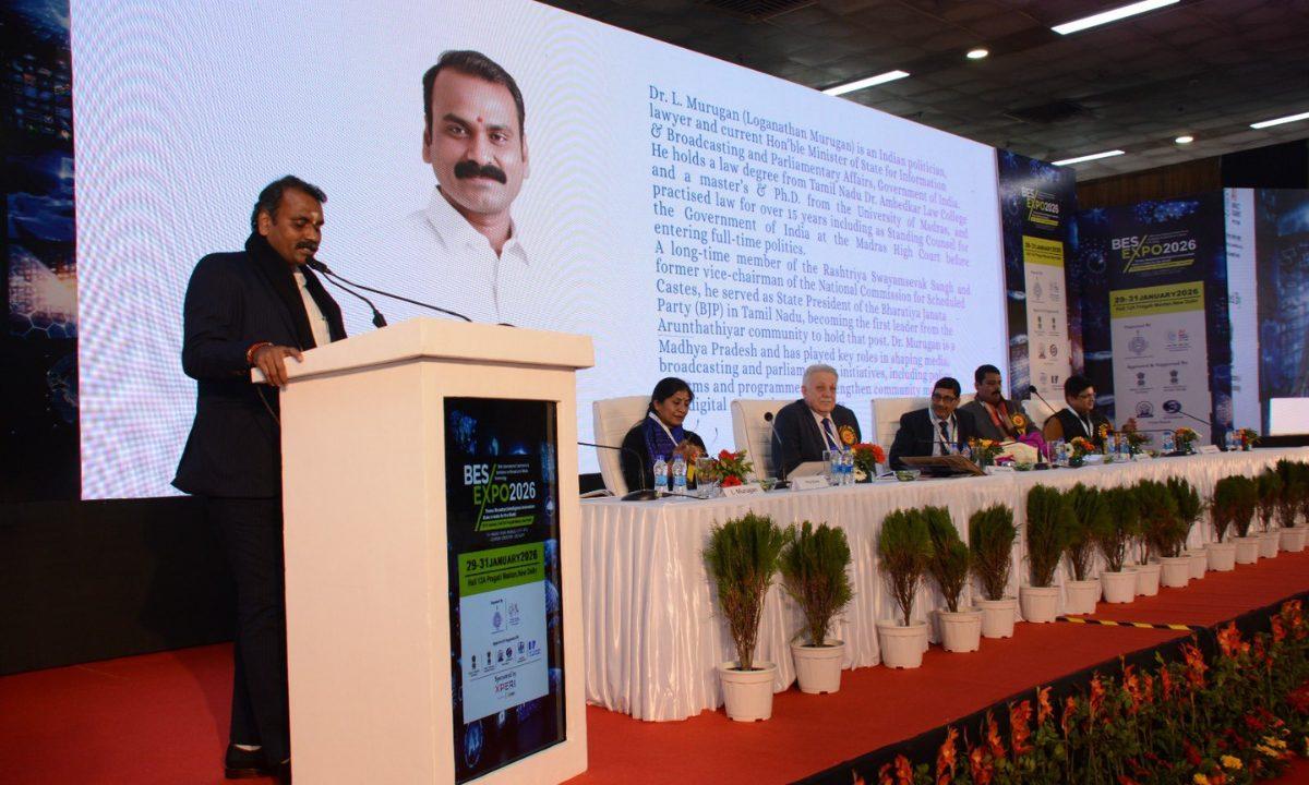 BES एक्सपो 2026: मंत्री एल. मुरुगन बोले- AI आधारित मीडिया का दौर शुरू, ‘क्रिएटेड इन इंडिया’ हमारा लक्ष्य