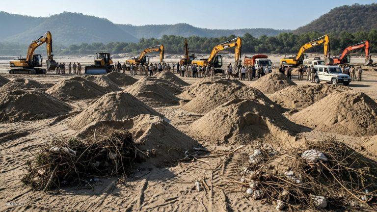 चंबल में अवैध रेत माफिया पर बड़ी कार्रवाई, 450 ट्रॉली रेत नष्ट