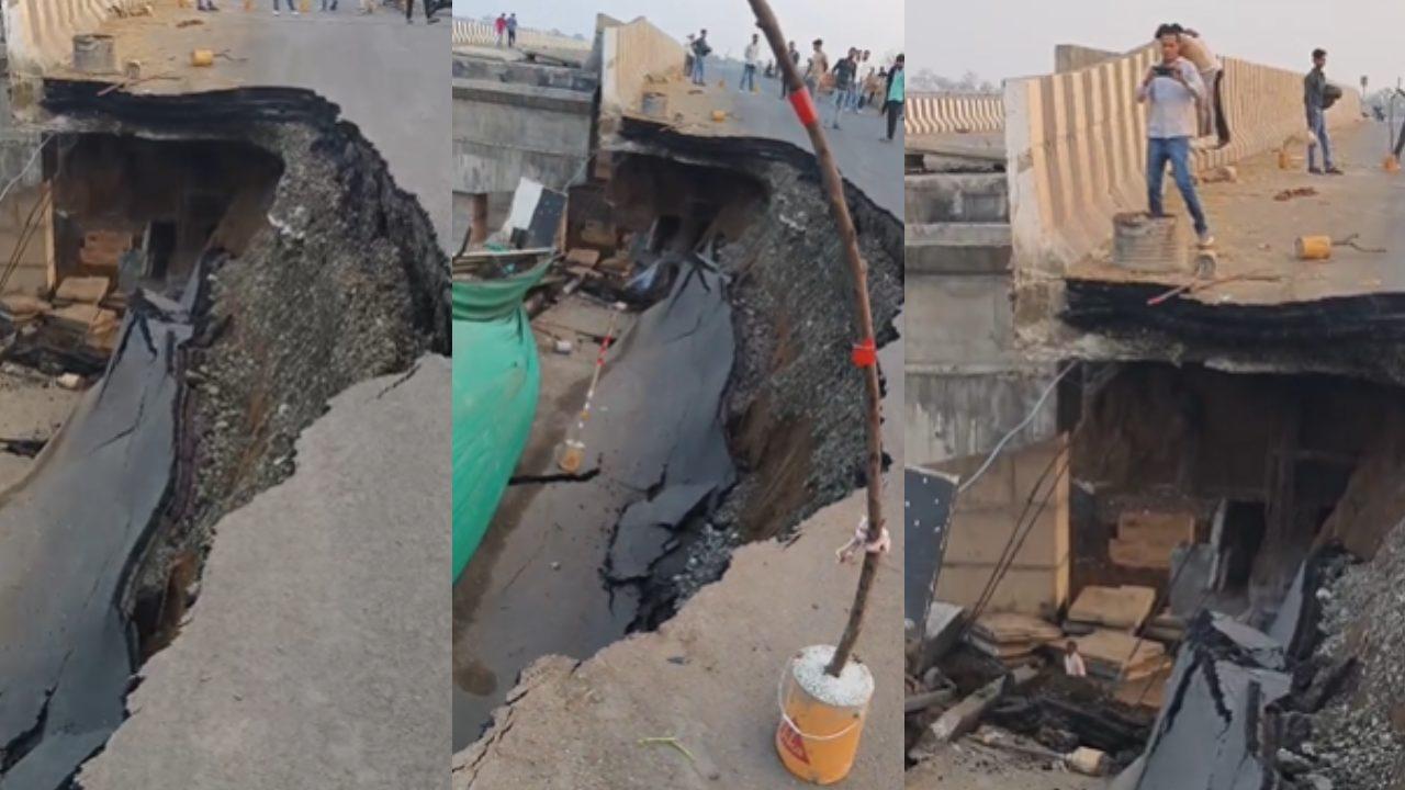 जबलपुर-भोपाल NH-45 पर बना नया ओवर ब्रिज अचानक गिरा, बड़ा हादसा टला, आवागमन पूरी तरह ठप