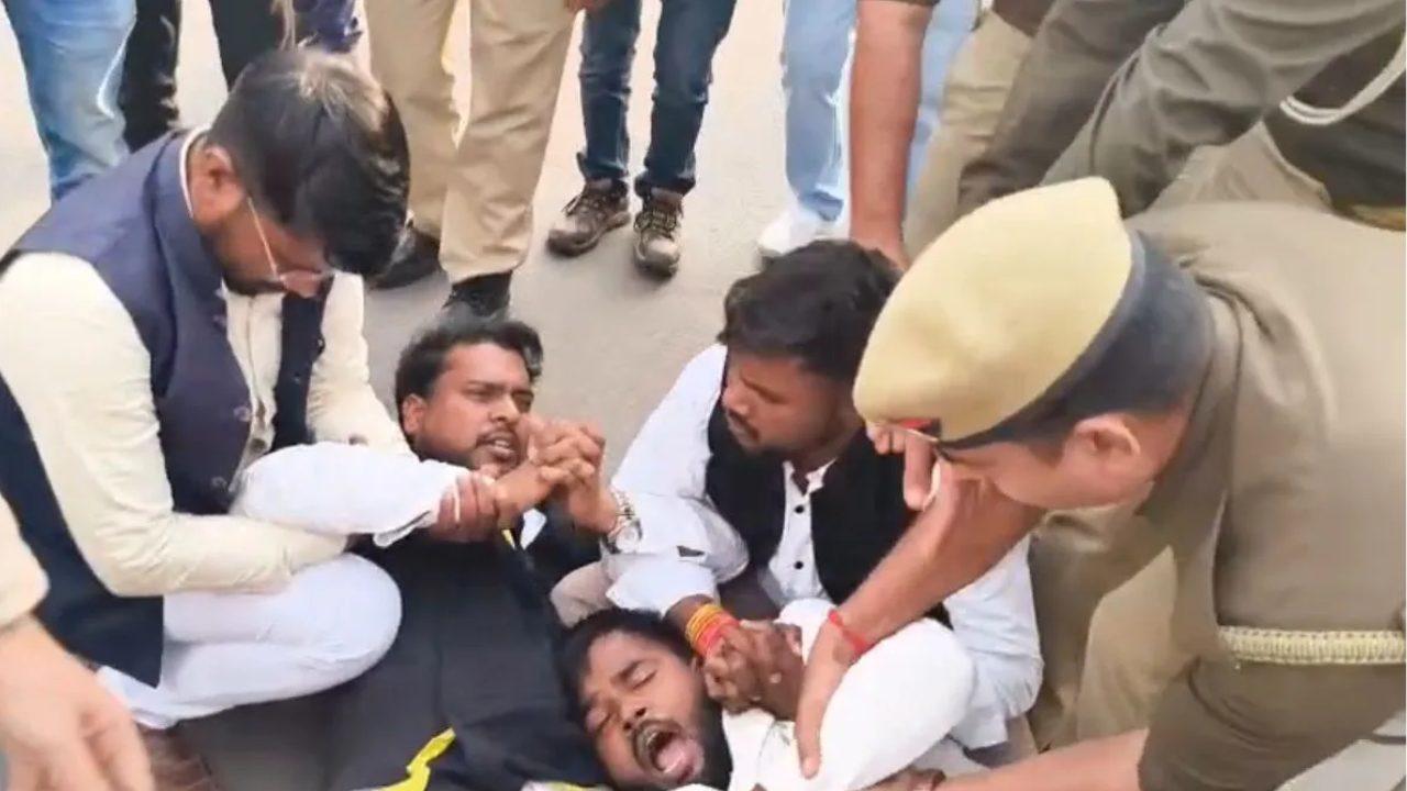 यूपी विधानसभा के सामने प्रदर्शन करने वालों पर सख्त एक्शन, पुलिस ने 100 लोगों पर दर्ज की FIR