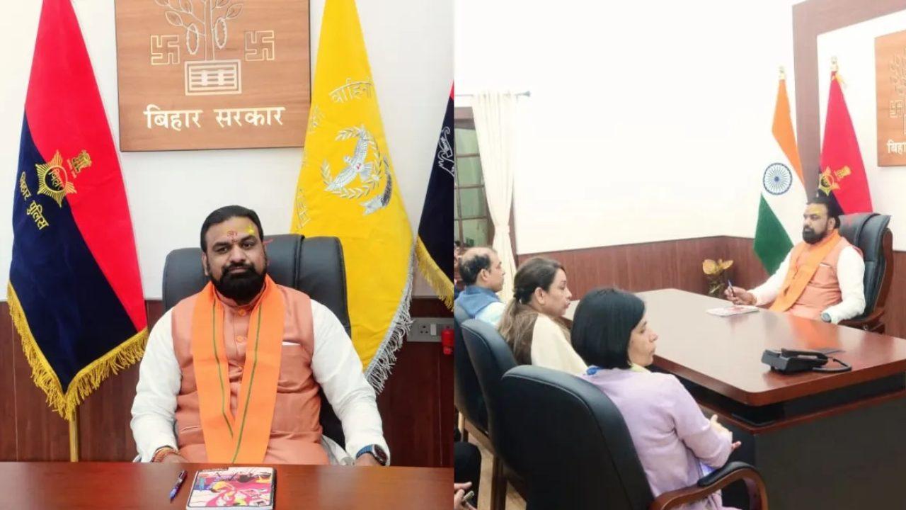 गृह मंत्री सम्राट चौधरी ने नए दफ्तर से शुरू किया काम, विपक्ष के जंगल राज के आरोपों पर कहा- अपराधी रोज भाग रहे हैं