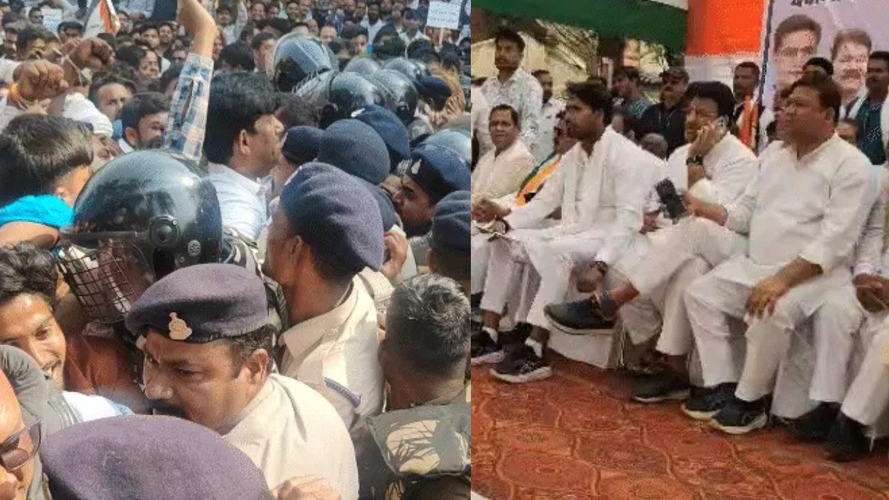 बिलासपुर में मनरेगा का नाम बदलने के विरोध में कांग्रेस का बड़ा प्रदर्शन, कलेक्ट्रेट घेराव का प्रयास, पुलिस से हुई झड़प