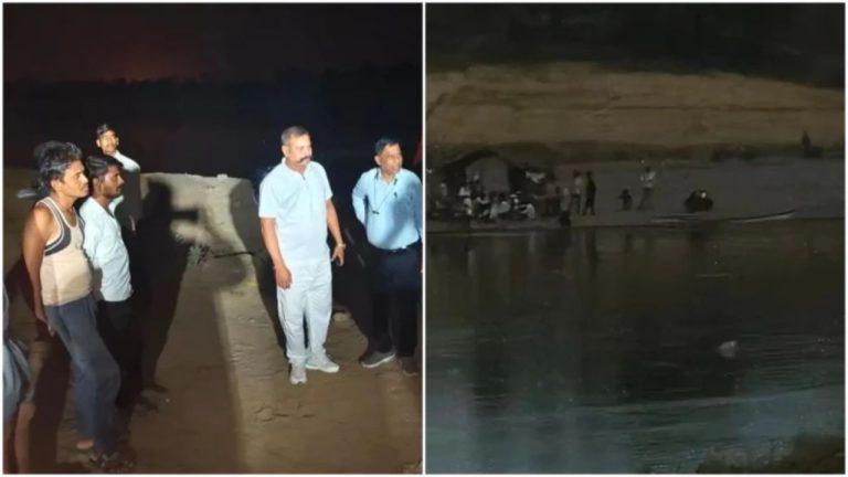 नर्मदा में बड़ा हादसा टला! 16 यात्री और 5 बाइक समेत पलटी नाव, 4 युवकों ने बचाई जान