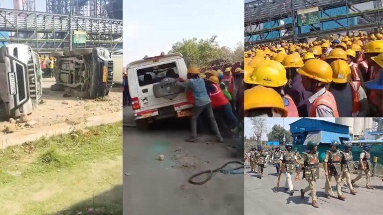 मजदूर की मौत पर बवाल, पॉवर प्लांट में लगाई आग, गाड़ियों में तोड़फोड़, भारी पुलिस फोर्स तैनात