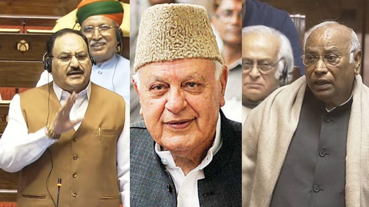 राज्यसभा में बोले मल्लिकार्जुन खड़गे, क्या फारुख अब्दुल्ला को मारने चाहती है सरकार, जेपी नड्डा का पलटवार