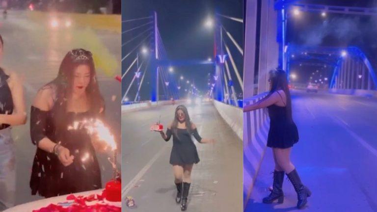 नहीं उतर रहा रील का नशा, प्रदेश के सबसे लंबे फ्लाईओवर पर मनाया जन्मदिन का जश्न