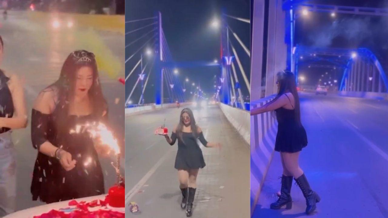 नहीं उतर रहा रील का नशा, प्रदेश के सबसे लंबे फ्लाईओवर पर मनाया जन्मदिन का जश्न