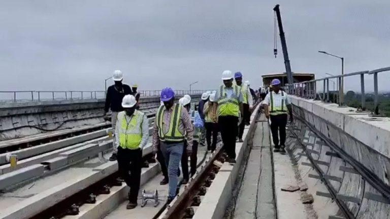 इंदौर मेट्रो के 17 किमी रूट पर CMRS का फाइनल निरीक्षण, 18 मार्च को होगा 80 की स्पीड पर ब्रेक टेस्ट