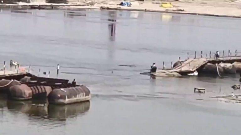 उद्घाटन के 15 दिन बाद धंसा हरसिंहपुर-विंध्याचल पीपा पुल, भाजपा विधायक रत्नाकर मिश्रा ने विभाग को लगाई फटकार