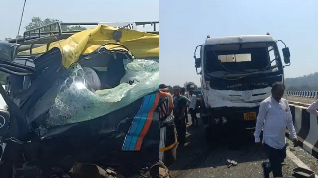 महाराष्ट्र के ठाणे में दर्दनाक सड़क हादसा, सीमेंट मिक्सर ट्रक से टकराई वैन, 11 लोगों की मौत, सीएम फडणवीस ने जताया दुख
