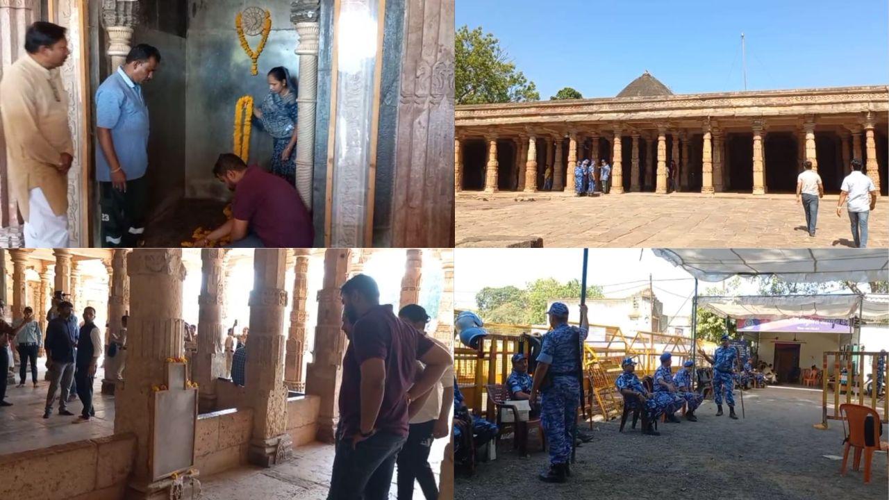 भोजशाला में उत्सव का माहौल, सुबह से मां सरस्वती की पूजा के लिए लगी लाइनें, सुरक्षा के कड़े इंतजाम