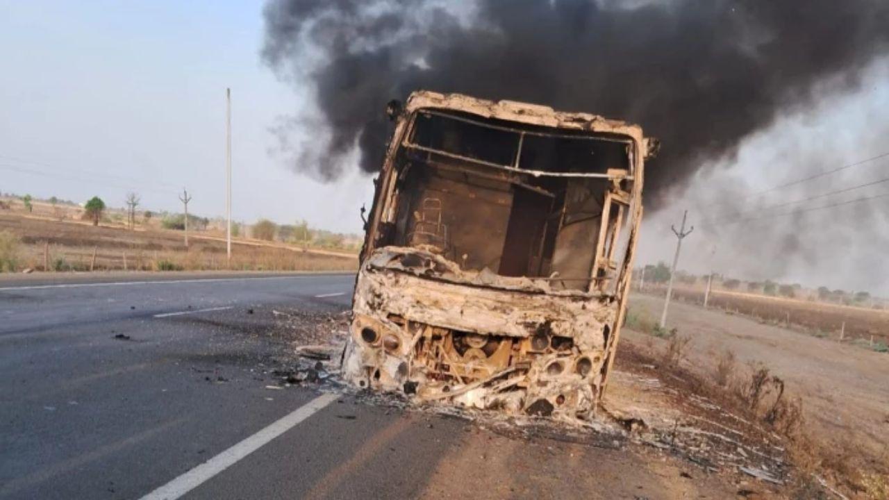 विदिशा में बड़ा हादसा टला, चलती स्लीपर बस में लगी भीषण आग, समय रहते कूदे यात्री