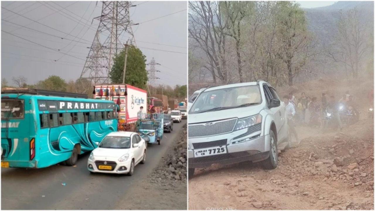 इंदौर-खंडवा रोड पर लगा 11 किमी लंबा जाम, भेरूघाट में 8 घंटे तक फंसे रहे हजारों वाहन