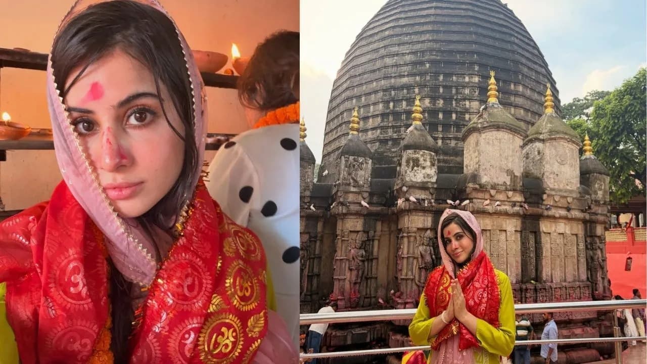 सिर पर दुपट्टा, माथे पर तिलक, कामाख्या मंदिर में उर्फी जावेद का बदला हुआ अंदाज वायरल