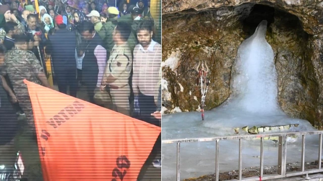 बाबा अमरनाथ के दर्शन के लिए उमड़ा श्रद्धालुओं का सैलाब, पवित्र गुफा की ओर रवाना  पहला जत्था