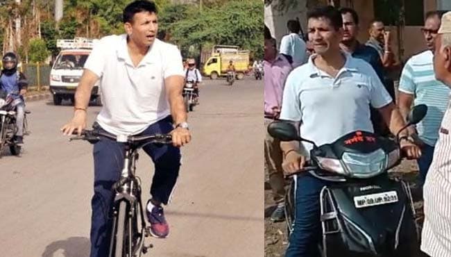 मंत्री पटवारी ने अनूठे अंदाज में लिया विकास कार्यो का जायजा