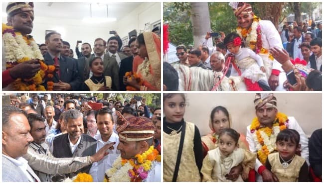 जब तीन बच्चों का पिता बारात लेकर पहुंचा कोर्ट, पत्नी के गले में डाली वरमाला