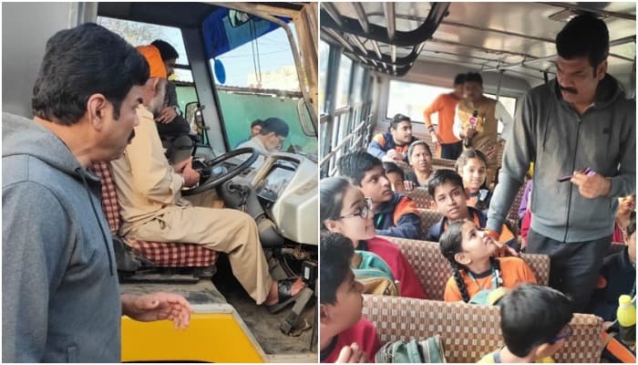 स्कूल बसों का औचक निरीक्षण करने पहुंचे परिवहन मंत्री, 11 के चालान काटे, 2 जब्त