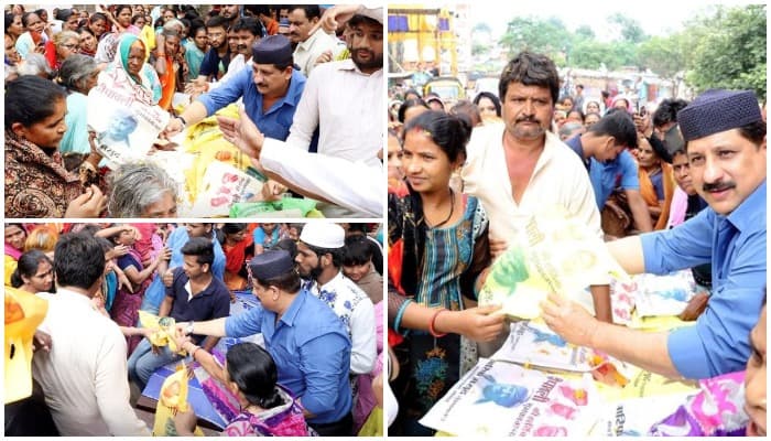 कांग्रेस विधायक आरिफ मसूद ने दिवाली पर बांटी पांच हज़ार साड़ियां, लोगों को दी बधाई