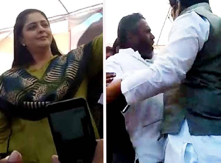 नगमा के स्वागत में स्टेज पर ही भिड़े कांग्रेसी, जमकर मारपीट हो गई