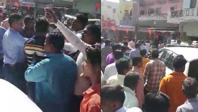 रहवासियों ने निगम कमिश्नर से की अभद्रता, सुरक्षा गार्ड से झूमाझटकी