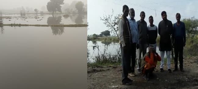 सब माइनर के फूटे होने से खेतों में भरा पानी, गेहूँ की फसल बर्बाद